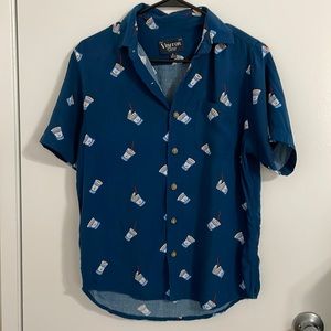Coffee printed Button Up Shirt